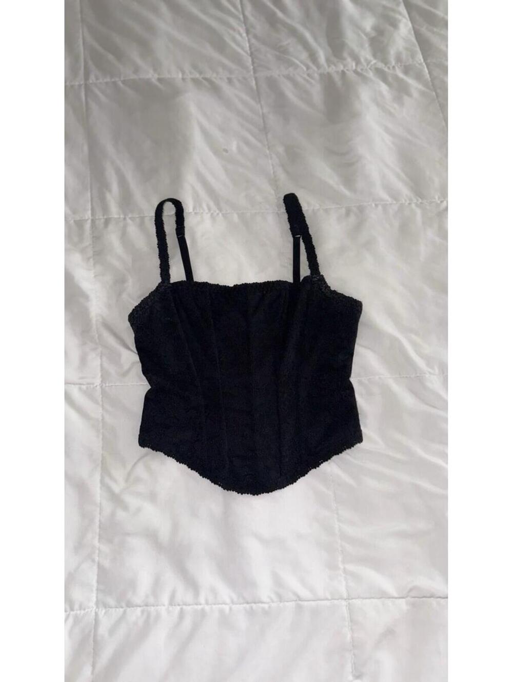 Victoria’s Secret PINK Wink Lace Corset Top NWT Size  XS Black Bustier Lingerie